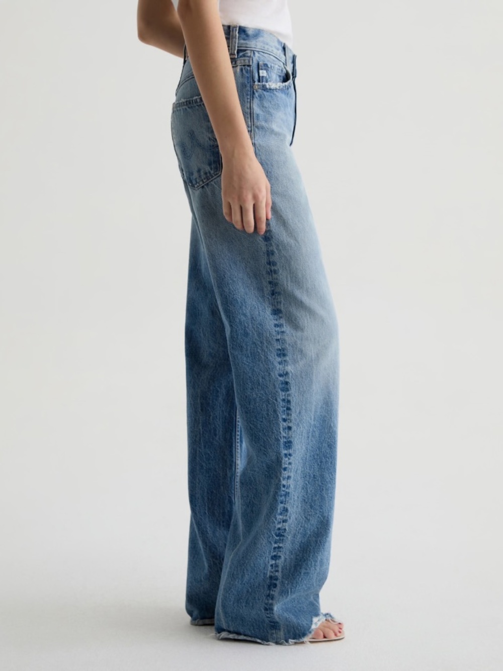 AG Adriano Goldschmied Light Blue Straight Leg Jeans Billie Relaxed High Rise - Picture 8 of 11